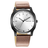 Fastrack, Men's Watch Analog, Silver Dial Brown Leather Strap, 3255NL02